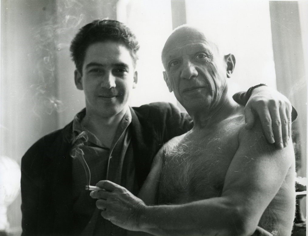 Oswaldo Vigas with Picasso  Californie, near Cannes, South of France, 1955