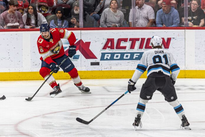Sam Reinhart In a hockey game