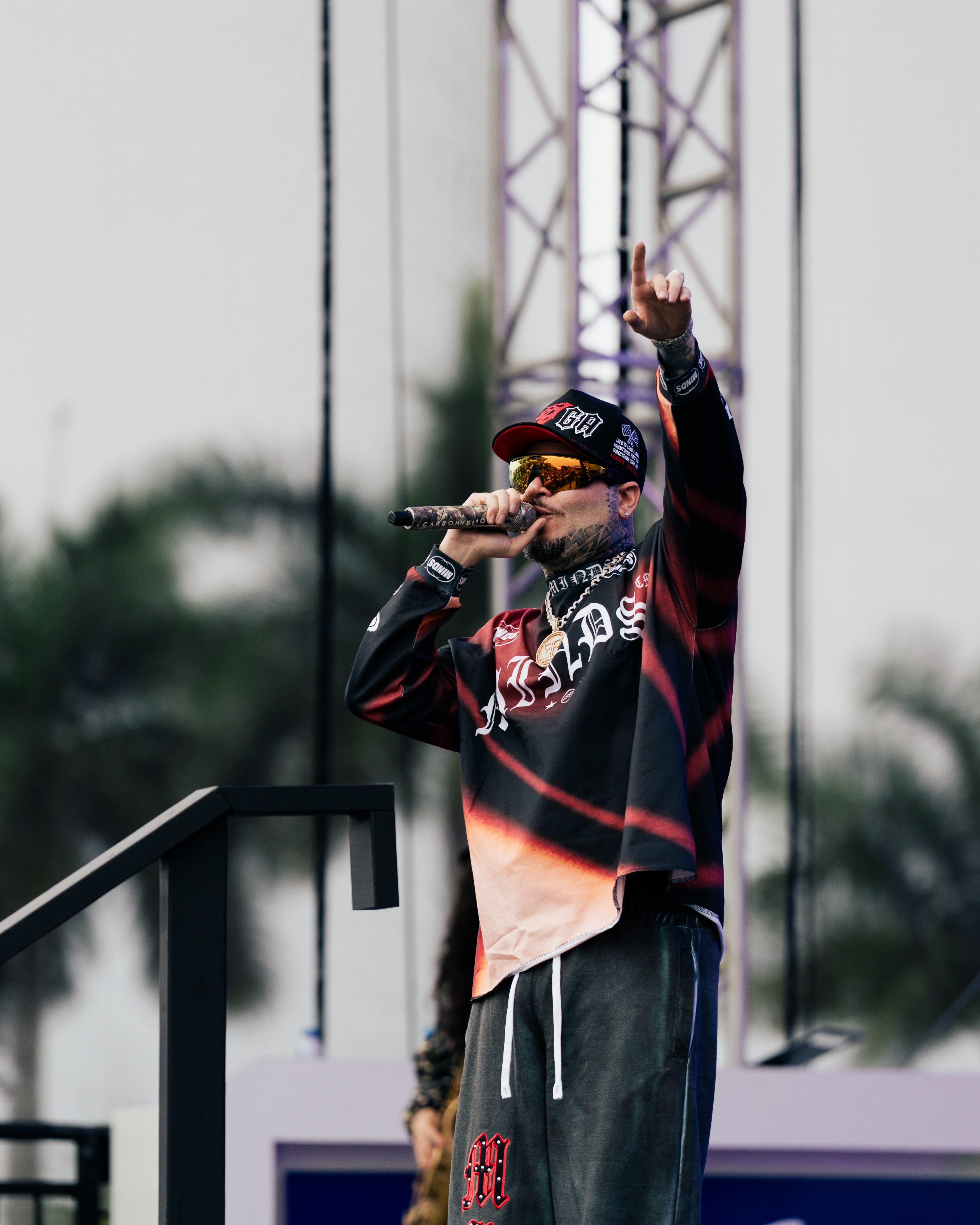 • Farruko performing live at the 2026 Miami E-Prix at Hard Rock Stadium

